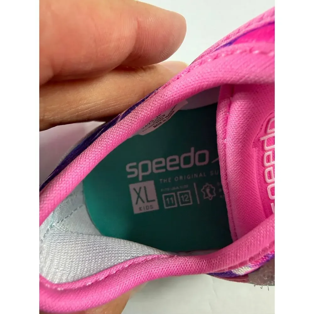 NEW Speedo Kids Water Shoes Pink Mermaid Aqua Socks Shoes Size XL 11-12